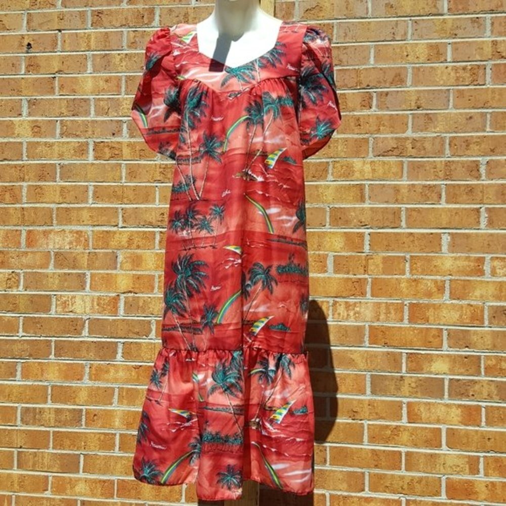 Winnie Fashion hawaii Hawaiian MuuMuu Hawaiian Dress Floral dress